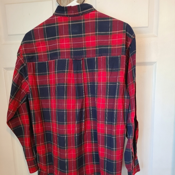 Vintage Chaps by Ralph Lauren, Men's Classic Long Sleeve Plaid Shirt - Picture 7 of 9